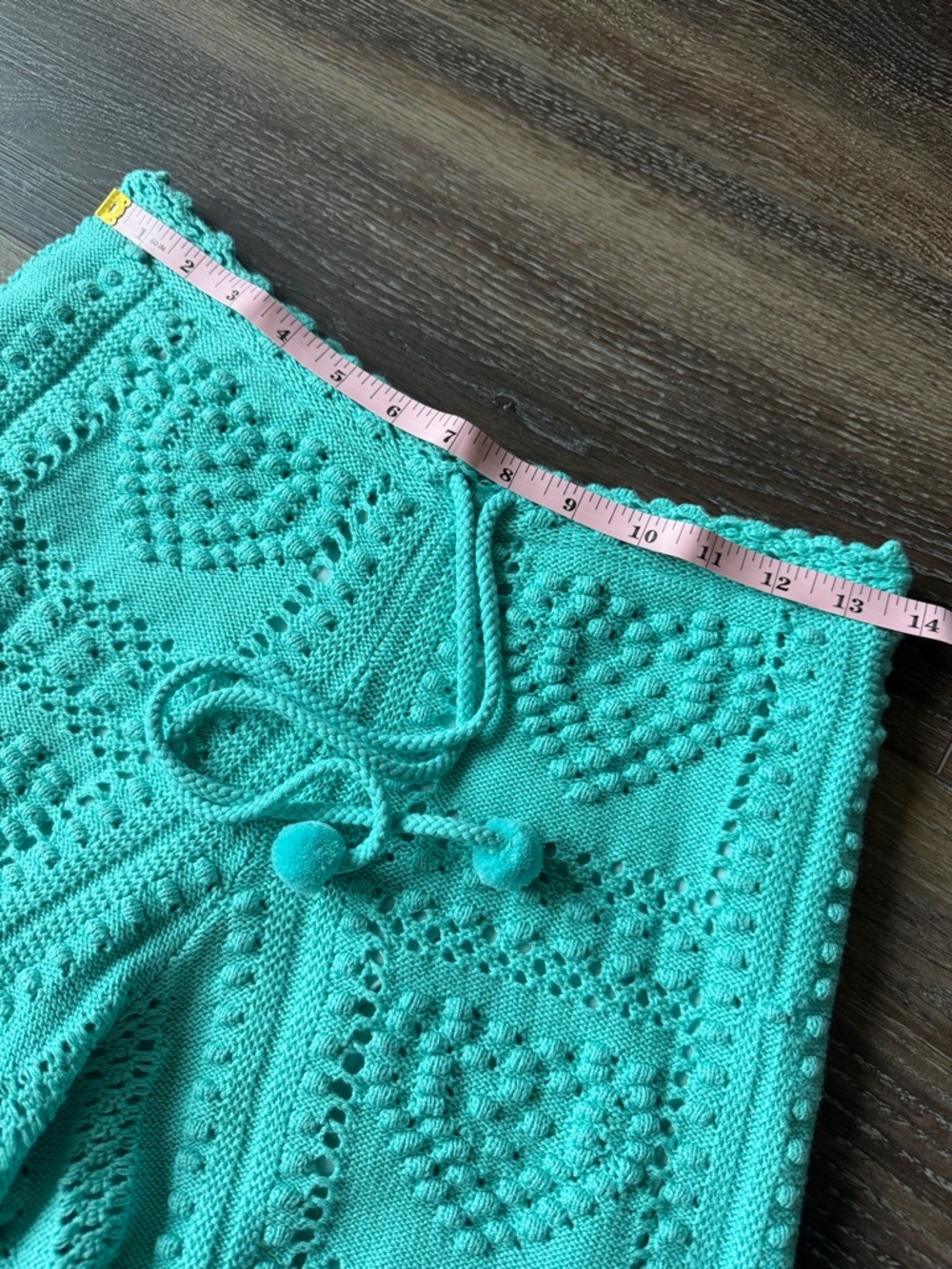 FARM Rio for Anthropologie Aqua Crochet High-Waist Heart Shorts Size XS - Picture 5 of 11